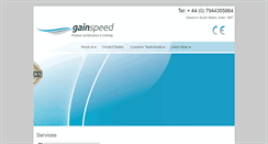 Desktop Screenshot of gainspeed.co.uk